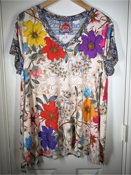 Johnny Was Tops - Johnny Was Tunic Sz L Archibal Drape T Viscose Bamboo